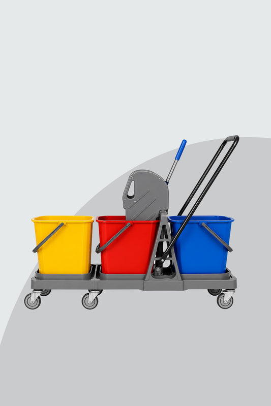 60Ltr 3 Bucket Mopping Trolley