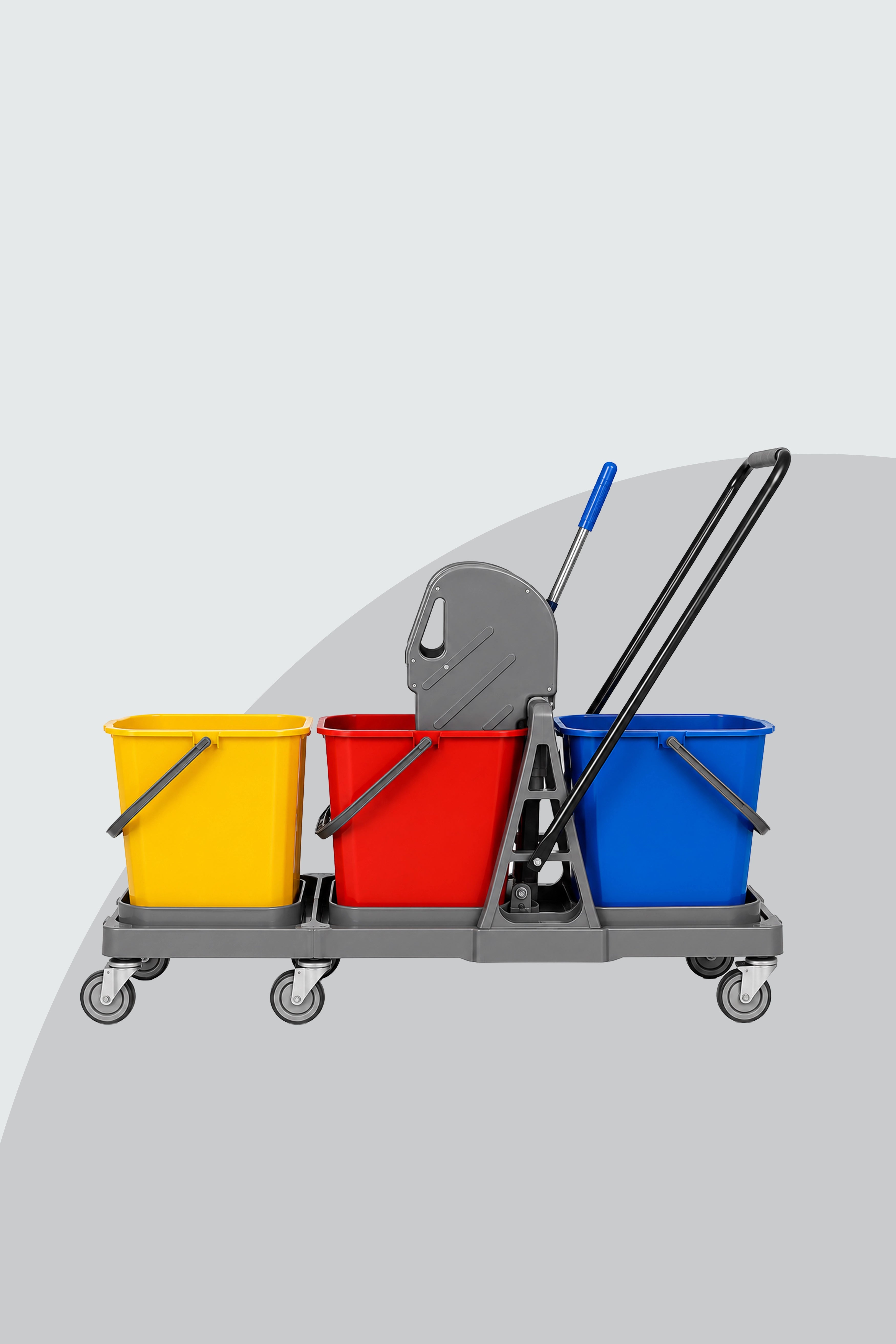 60Ltr 3 Bucket Mopping Trolley