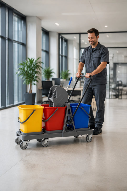 60Ltr 3 Bucket Mopping Trolley