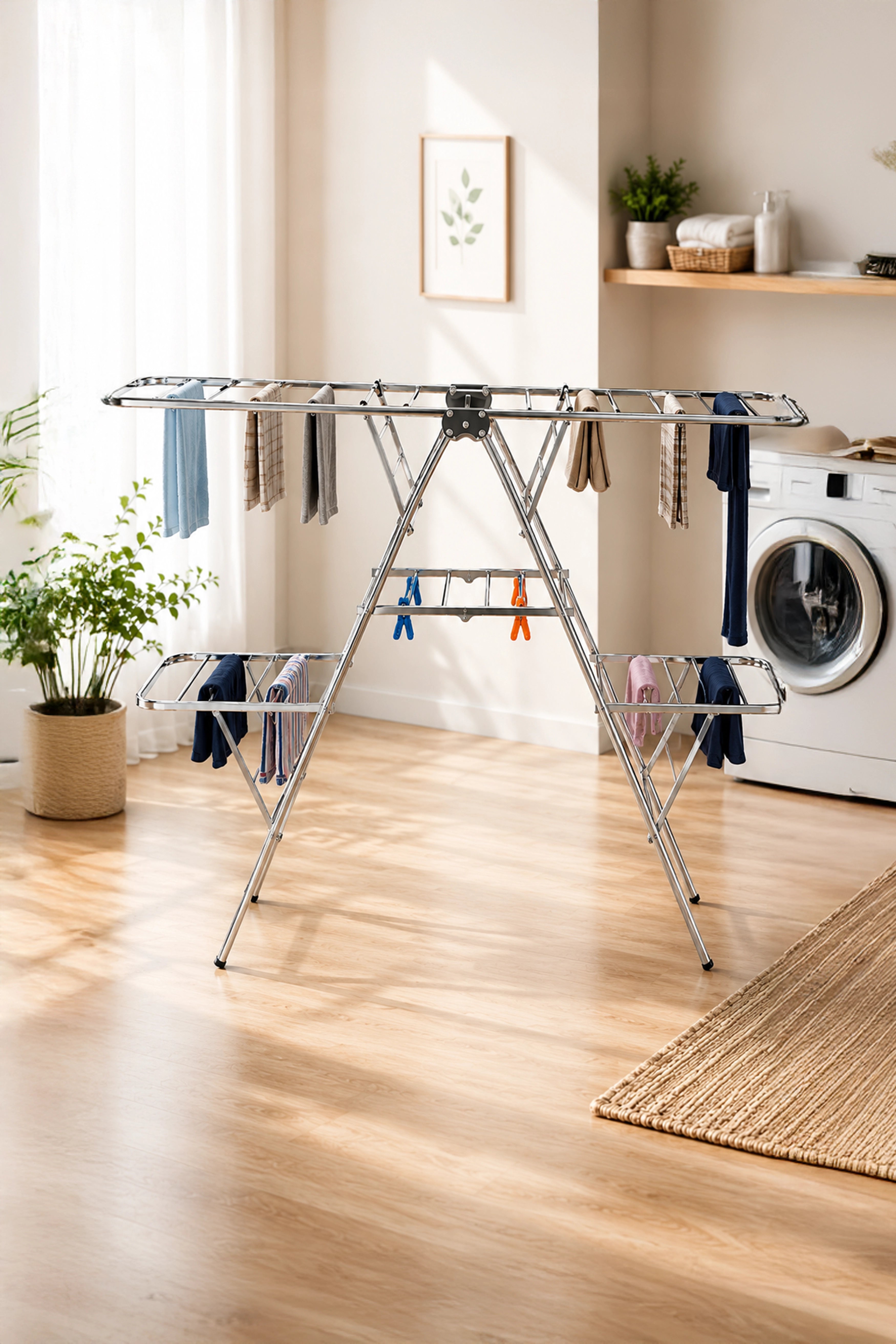 Butterfly Four Layer Clothes Drying Rack