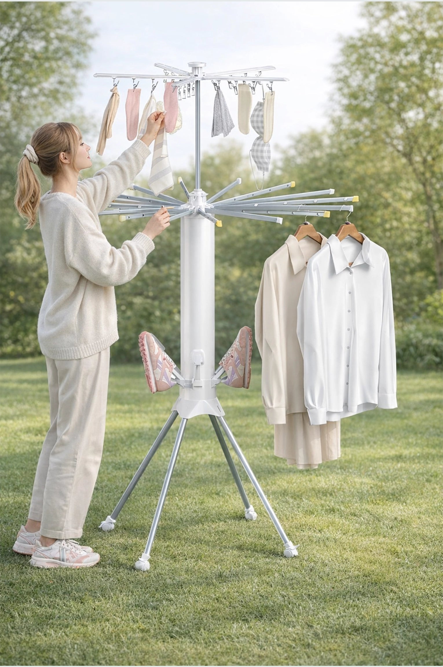 Tripod cloth stand